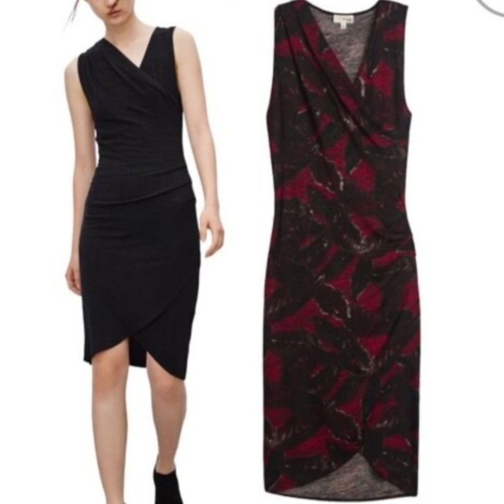 Aritzia Wilfred Free Isadora dress stretchy bodycon wrap ruched size small
